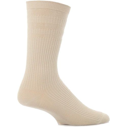 Pair Oatmeal Extra Wide Cotton Softop Socks Men's 6-11 Mens - HJ Hall - Modalova