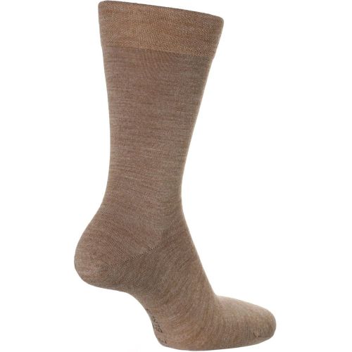 Pair Nutmeg Melange Sensitive Berlin Virgin Wool Left and Right Socks With Comfort Cuff Men's 11.5-14 Mens - Falke - Modalova