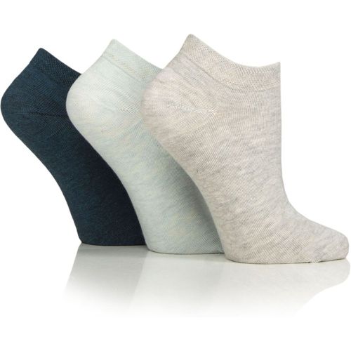 Ladies 3 Pair Footnurse Gentle Grip Diabetic Cotton Trainer Socks Cloud / Teal / Mint 4-8 - Iomi - Modalova