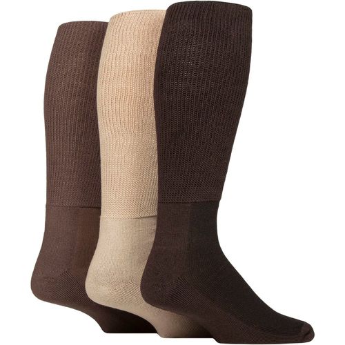 Mens and Ladies 3 Pair Footnurse Cushion Foot Bamboo Diabetic Knee High Socks Coffee Bean 6-8.5 Unisex - Iomi - Modalova