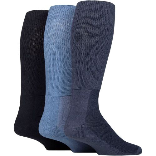 Mens and Ladies 3 Pair Footnurse Cushion Foot Bamboo Diabetic Knee High Socks Denim 6-8.5 Unisex - Iomi - Modalova