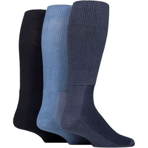 Mens and Women's 3 Pair Footnurse Cushion Foot Bamboo Diabetic Knee High Socks Denim 6-8.5 Unisex - Iomi - Modalova