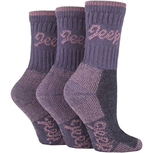 Women's 3 Pair Luxury Terrain Boot Socks Purple / Rose 4-8 Ladies - Jeep - Modalova