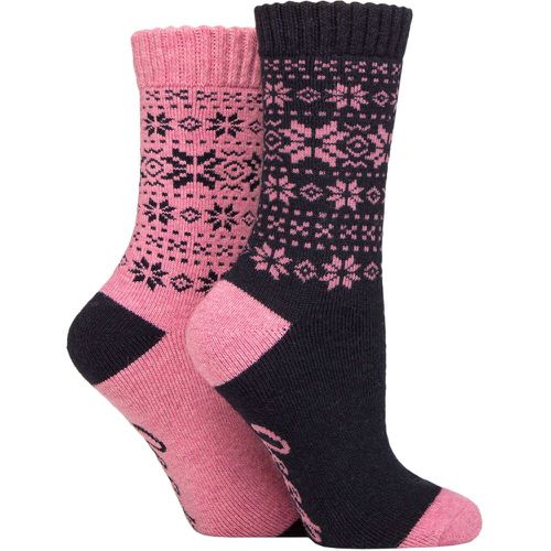 Women's 2 Pair Wool Blend Thermal Performance Boot Socks Navy / Rose 4-8 - Jeep - Modalova