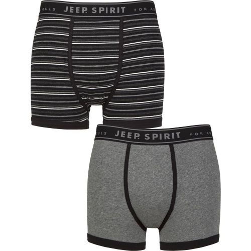 Mens 2 Pack Spirit Cotton Knitted Fitted Trunks / Grey XL - Jeep - Modalova