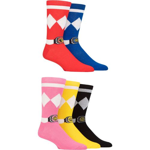 Mens and Women's 5 Pair SOCKSHOP Power Rangers Cotton Socks 4-8 Ladies - Film & TV Characters - Modalova