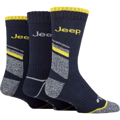 Mens 3 Pair Workwear Boot Socks Navy / Grey / Yellow 6-11 Mens - Jeep - Modalova