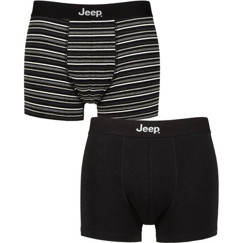 Mens 2 Pack Cotton Fitted Trunks / Charcoal XL - Jeep - Modalova