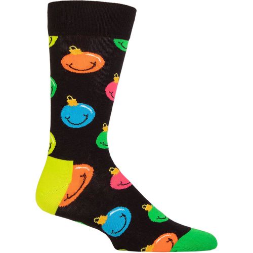 Mens and Ladies 1 Pair Jingle Smiley Socks Multi 7.5-11.5 Unisex - Happy Socks - Modalova