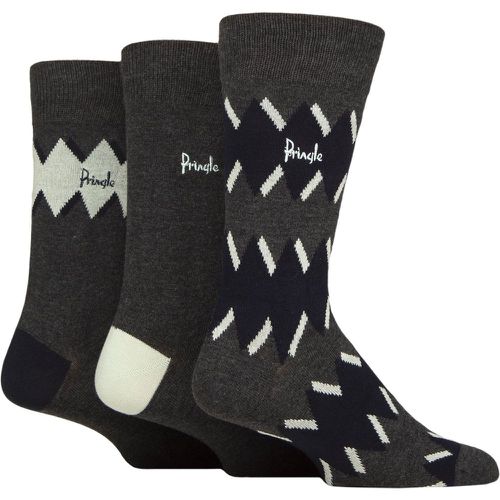 Mens 3 Pair Pringle Patterned Bamboo Socks Charcoal Navy Zig Zag 7-11 Mens - SockShop - Modalova