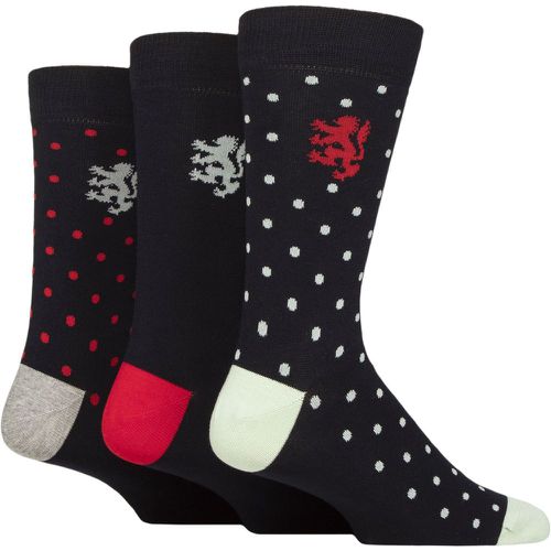 Mens 3 Pair Patterned Cotton Socks Polka Dots Navy 7-11 - Pringle - Modalova