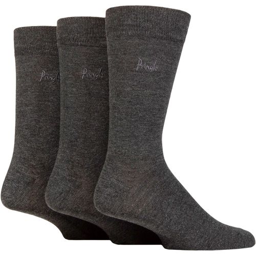 Mens 3 Pair Plain Modal Socks Charcoal UK 7-11 - Pringle - Modalova