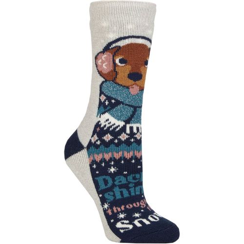 Women's 1 Pair SOCKSHOP Lite Christmas Socks Dachsing Through the Snow 4-8 - Heat Holders - Modalova