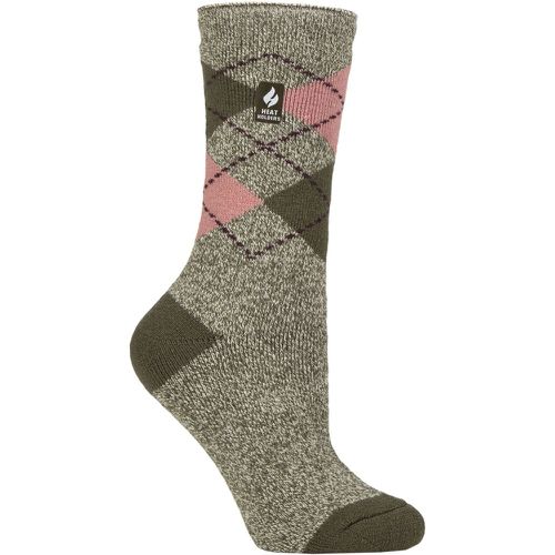 Women's 1 Pair SOCKSHOP 1.6 TOG Lite Patterned and Striped Socks Cali Olive / Cream 4-8 - Heat Holders - Modalova