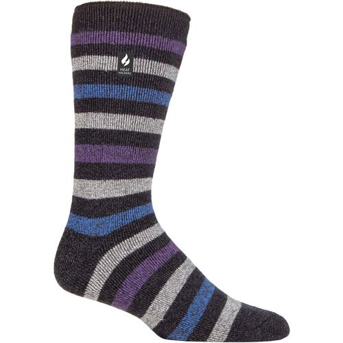 Mens 1 Pair SOCKSHOP 1.6 TOG Lite Striped, Patterned & Argyle Socks Split Medium Stripe Charcoal 6-11 Mens - Heat Holders - Modalova