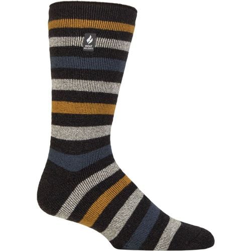 Mens 1 Pair SOCKSHOP 1.6 TOG Lite Striped, Patterned & Argyle Socks Split Charcoal Mustard 6-11 - Heat Holders - Modalova