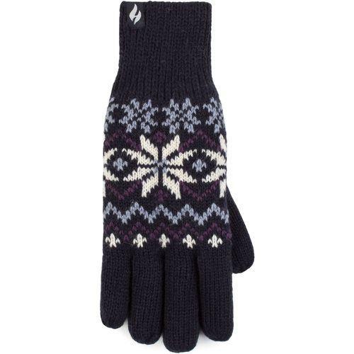 Ladies 1 Pack SOCKSHOP Avens Patterned Gloves Navy S/M - Heat Holders - Modalova