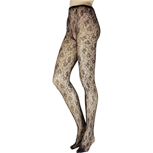 Women's 1 Pair Licorice Floral Net Tights Small / Medium - Trasparenze - Modalova