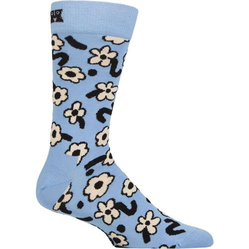 Mens and Ladies 1 Pair Happy Socks Dancing Flower Socks Light 7.5-11.5 Unisex - SockShop - Modalova