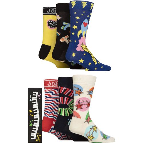 Mens and Ladies 6 Pair Elton John Gift Boxed Socks 7.5-11.5 Unisex - Happy Socks - Modalova
