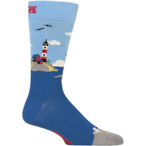 Mens and Ladies 1 Pair Happy Socks Lighthouse Socks 4-7 Unisex - SockShop - Modalova