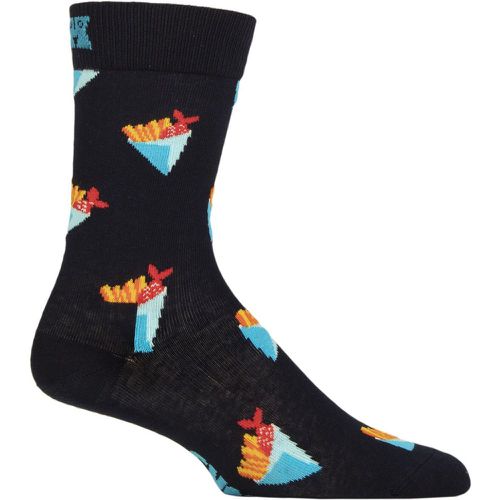 Mens and Ladies 1 Pair Happy Socks London Edition Fish and Chips Socks Navy 4-7 Unisex - SockShop - Modalova