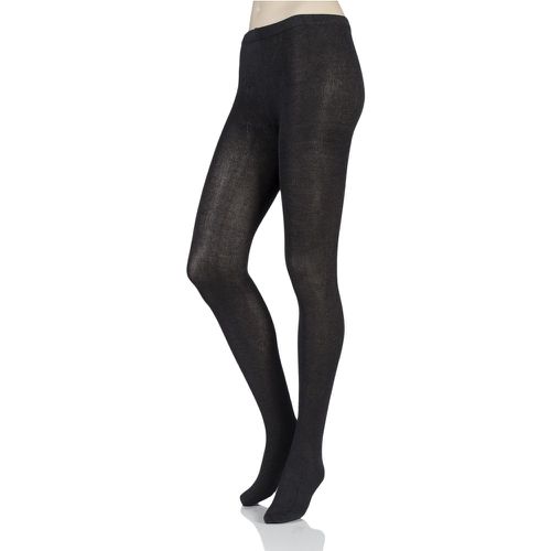 Women's 1 Pair Plain Bamboo Tights with Smooth Toe Seams Charcoal Twist Medium / Large - SockShop - Modalova