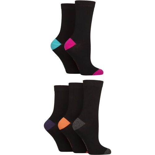 Women's 5 Pair Plain, Patterned and Striped Bamboo Socks Contrast Bright 4-8 - SockShop - Modalova