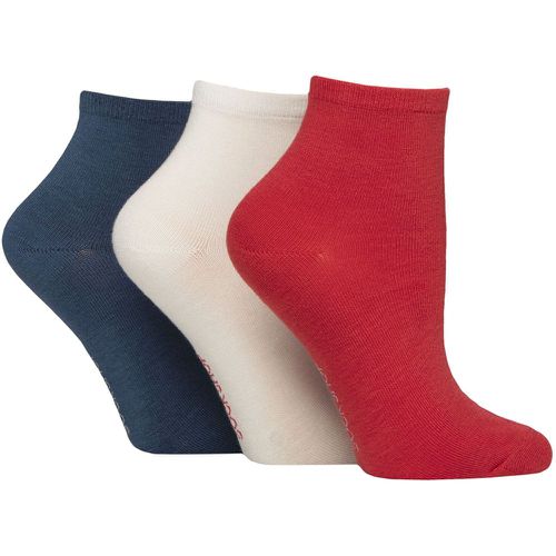 Women's 3 Pair Plain and Patterned Bamboo Ankle Socks Plain Nautical 4-8 - SockShop - Modalova