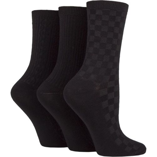 Women's 3 Pair Patterned Plain and Striped Bamboo Socks Textured 4-8 Ladies - SockShop - Modalova