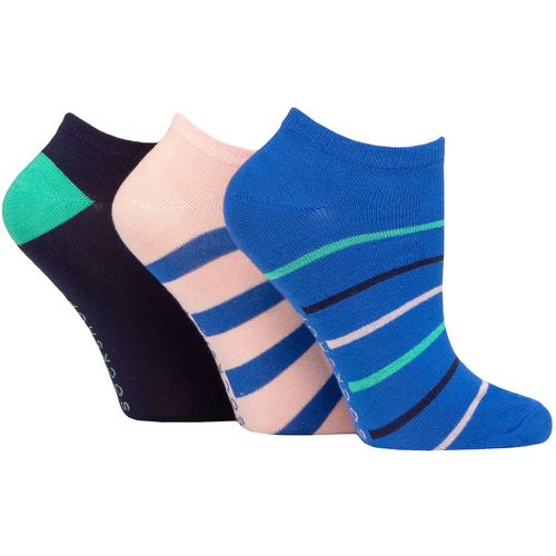 Ladies 3 Pair Striped, Plain, Ribbed and Mesh Bamboo Trainer Socks Fresh Striped 4-8 - SockShop - Modalova