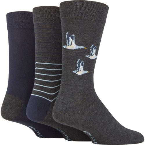 Men's 3 Pair Plain, Patterned, Striped and Heel & Toe Bamboo Socks Charcoal 12-14 Mens - SockShop - Modalova