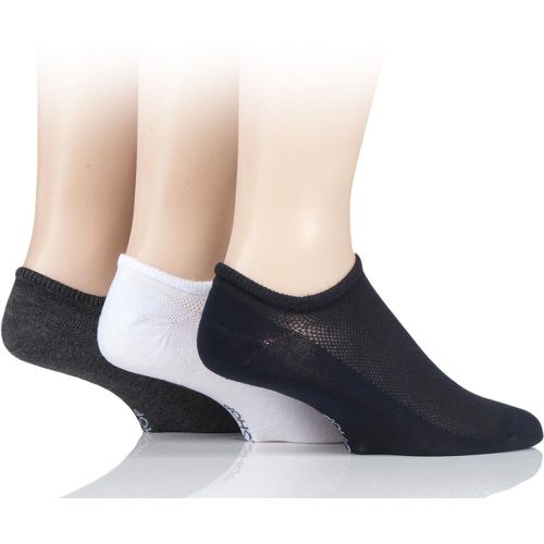 Pair White / Navy / Grey Melange Bamboo Mesh Loafer Liner Socks Men's 7-11 Mens - SockShop - Modalova