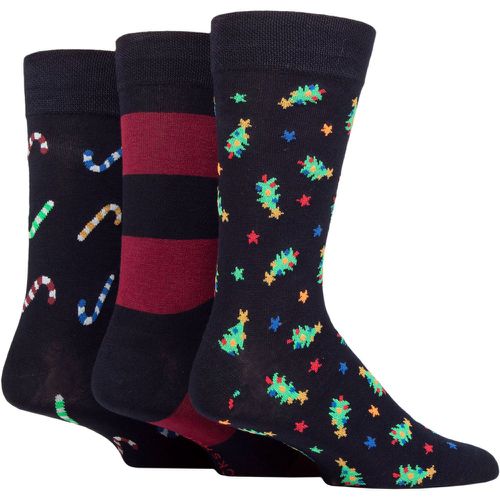 Mens 3 Pair SOCKSHOP Christmas Bamboo Socks Trees / Candycane 7-11 Mens - Lazy Panda - Modalova