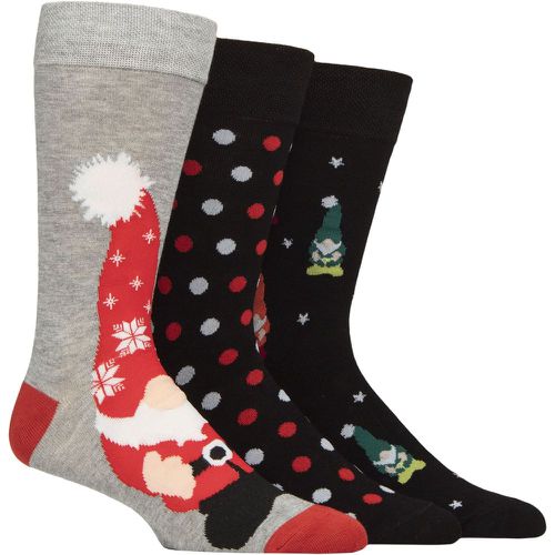 Mens 3 Pair SOCKSHOP Christmas Bamboo Socks Christmas Gnomes 7-11 Mens - Lazy Panda - Modalova