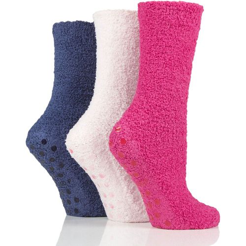 Ladies 3 Pair Super Cosy Socks with Grips Raspberry Sorbet 4-8 Ladies - SockShop - Modalova