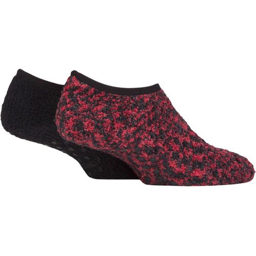 Men's 2 Pair Cosy Low Cut Slipper Socks with Grip / Red 7-11 Mens - SockShop - Modalova