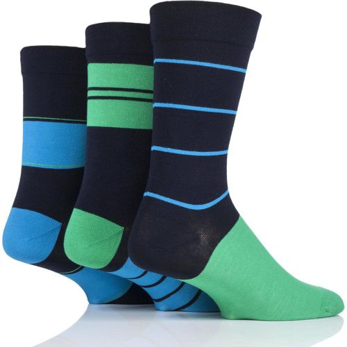 Pair Azurite Comfort Cuff Gentle Bamboo Striped and Plain Socks with Smooth Toe Seams Men's 7-11 Mens - SockShop - Modalova