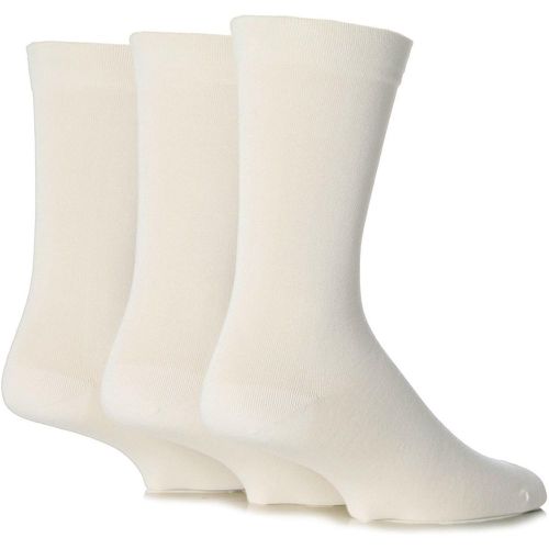 Mens 3 Pair Comfort Cuff Gentle Bamboo Striped Socks with Smooth Toe Seams 7-11 Mens - SockShop - Modalova