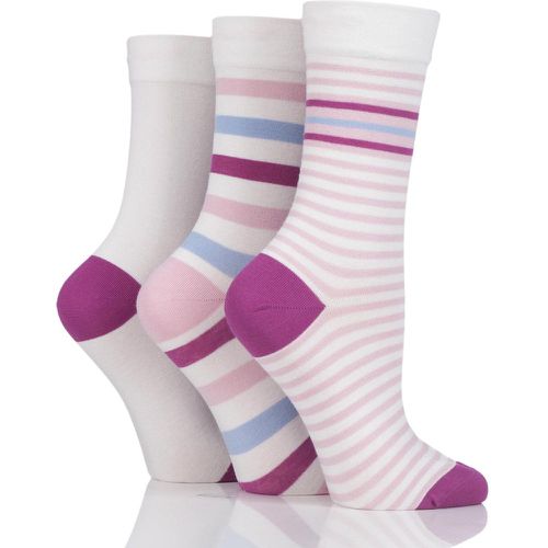 Pair Flamingo Gentle Bamboo Socks with Smooth Toe Seams in Plains and Stripes Ladies 4-8 Ladies - SockShop - Modalova