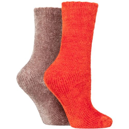 Women's 2 Pair Chenille Boot Socks Rust / Gold 4-8 Ladies - SockShop - Modalova