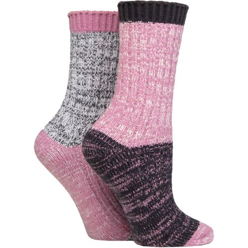 Ladies 2 Pair Velvet Soft Chunky Rib Boot Socks Smokey 4-8 - SockShop - Modalova