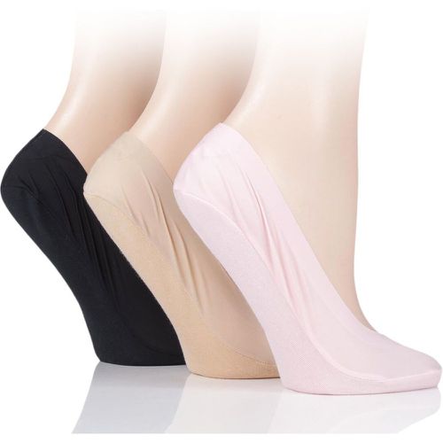 Pair Black / Natural / Pink Smooth Nylon Shoe Liners Ladies 4-8 Ladies - SockShop - Modalova