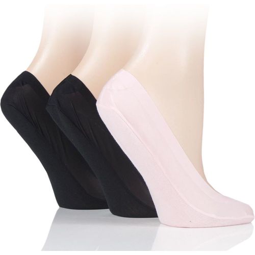 Pair Black / Black / Pink Smooth Nylon Shoe Liners Ladies 4-8 Ladies - SockShop - Modalova