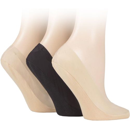 Ladies 3 Pair Smooth Nylon Shoe Liners Natural / Black / Natural 4-8 Ladies - SockShop - Modalova