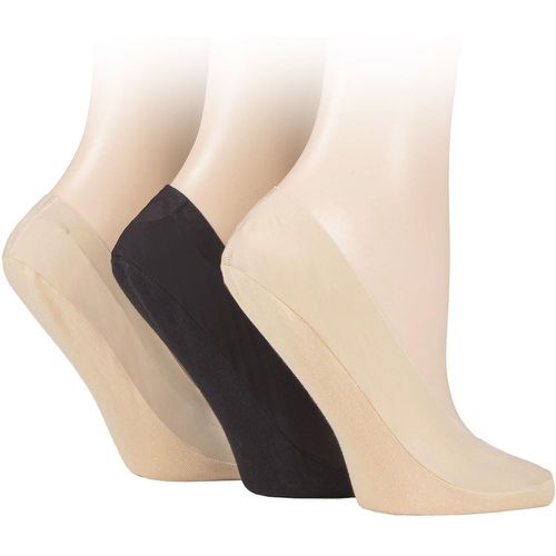 Women's 3 Pair Smooth Nylon Shoe Liners Natural / Black / Natural 4-8 Ladies - SockShop - Modalova