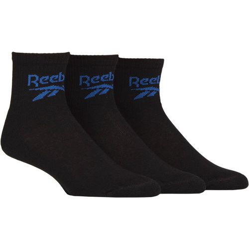 Mens and Ladies 3 Pair Foundation Cotton Ankle Socks 8.5-10 UK - Reebok - Modalova