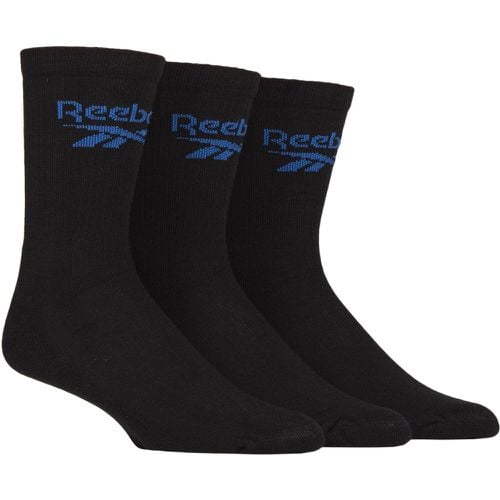 Mens and Women's 3 Pair Foundation Cotton Crew Socks 4.5-6 UK - Reebok - Modalova