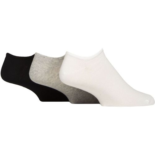 Mens and Ladies 3 Pair Foundation Cotton Trainer Socks White / Grey / Black 6.5-8 UK - Reebok - Modalova