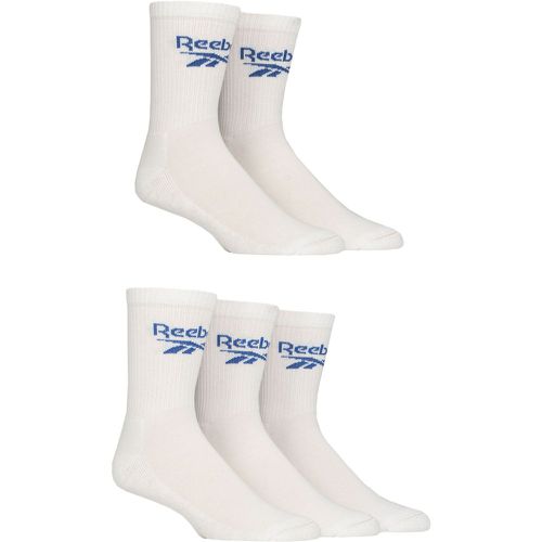 Mens and Women's 5 Pair Foundation Cotton Crew Socks 8.5-10 UK - Reebok - Modalova